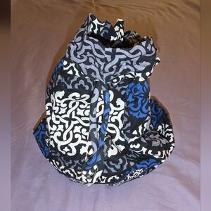 Vera Bradley Canterberry Cobalt Waterproof Lined Cosmetic Drawstring  Bag NWOT